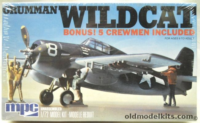 MPC 1/72 Grumman F4F Wildcat - With Ground Crew, 2-0113 plastic model kit